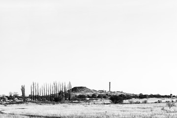 Brandfort in the Free State Province. Monochrome