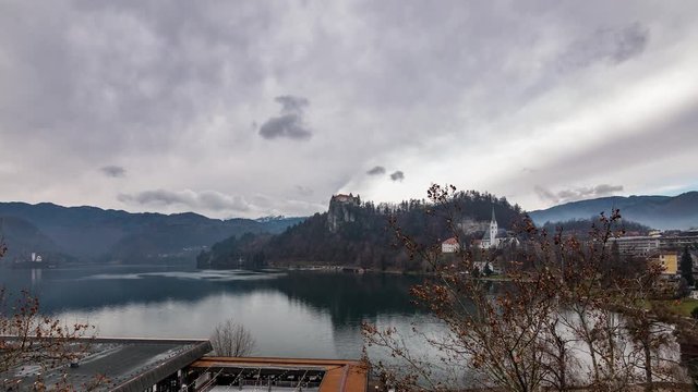 4K Timelapse Lake Bled Castle, Slovenia 1