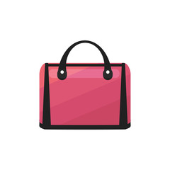 Isolated Pink Bag on White Background in Cartoon Style