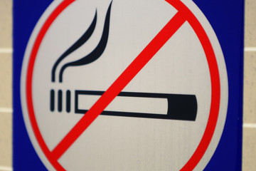 Sign smoking is prohibited close-up