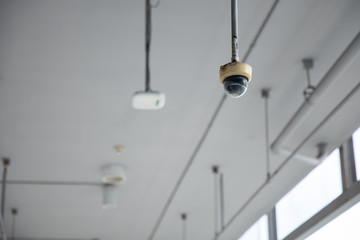 old CCTV camera on ceiling.