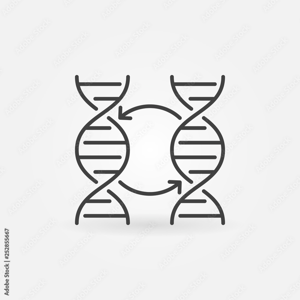 Poster two dna vector concept icon or design element in thin line style