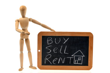 Concept of buying, selling and renting real estate