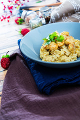 Chicken with Mustard and Rice
