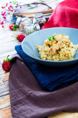 Chicken with Mustard and Rice