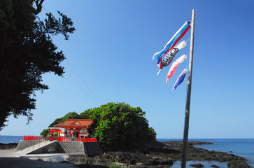 鹿児島・釜蓋神社と鯉のぼり