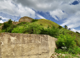 Ukraine, Hotinskaya fortress in Khotyn city of Chernivtsi region under the blue sky on May 3, 2015