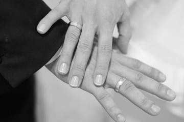 bouquet, groom, bride, love, dress, white, wedding, couple, married, forest, brunette, two,...
