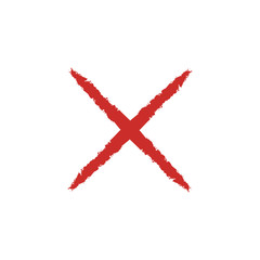 X Red cross on a white background, vector illustration