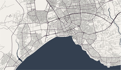 Obraz premium map of the city of Antalya, Turkey