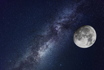 Vollmond und Milchstraße 
