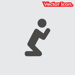 Fototapeta na wymiar pray icon isolated sign symbol and flat style for app, web and digital design. Vector illustration.