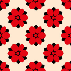 Bright seamless pattern with floral geometric ornament.