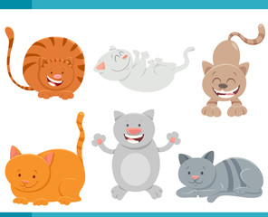 cats and kittens comic characters set
