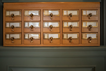 Small Card Catalog with Brass Finishings