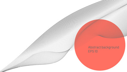 Vectgor shape from dots on white background. Technology, science social networking and engineering vector background. Vectorized 3d background alike on landscape.