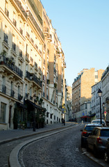 Cobbled street in Montmartre, Paris