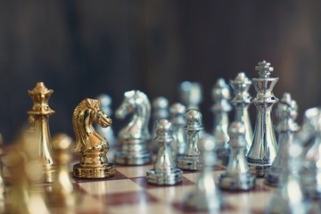 Chess board game, business competitive concept