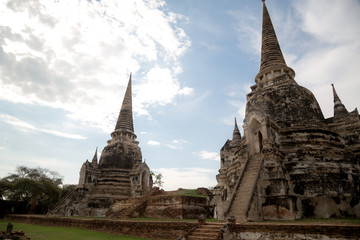 Old Beautiful Thai Temple wat Mahathat, Ayutthaya Historical Park, Ayutthaya, Thailand