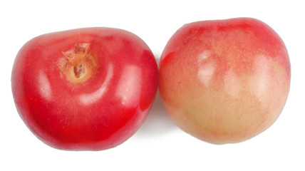 White cherries isolated on white background
