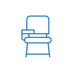 School desk chair line icon