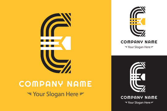 Modern Simple logo forming the letter E for Corporate Identity