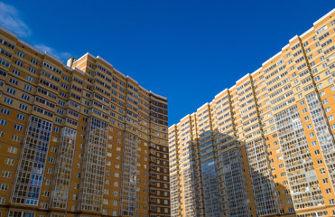 Fototapeta premium Multistory building. Apartments in the house. Facade.
