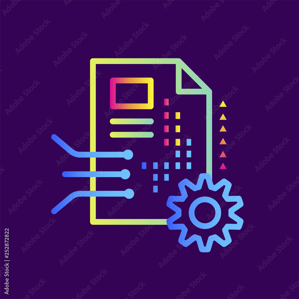 Poster outline icon file processing. 3d printing, modeling. suitable for infographics, websites, print medi