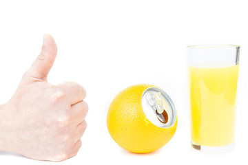 orange juice on white background