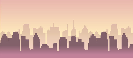 City building silhouette vector cityscape illustration.
