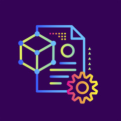 Outline icon Project file. 3D Printing, modeling. Suitable for presentation, mobile apps, website, interfaces and print