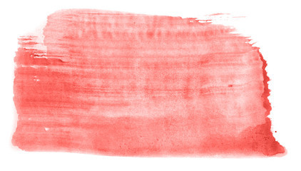 Abstract watercolor background hand-drawn on paper. Volumetric smoke elements. Red color. For design, web, card, text, decoration, surfaces.