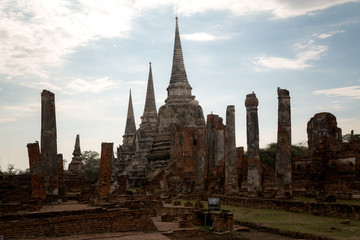 Old Beautiful Thai Temple wat Mahathat, Ayutthaya Historical Park, Ayutthaya, Thailand