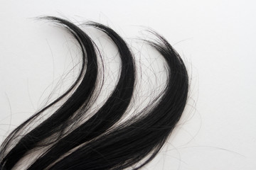 black hair wave on white background 