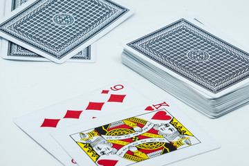 High card nine point on white background