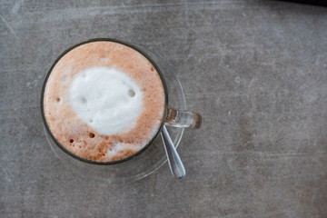 Hot cocoa in a cup ready to drink
