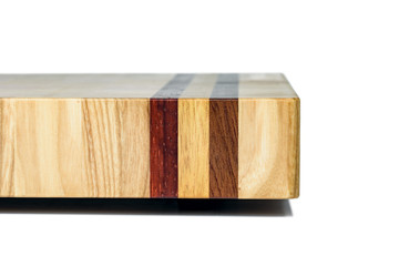 One wooden cutting Board on white background. Iisolate on white