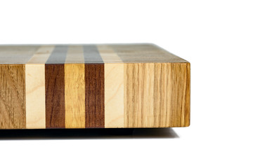 One wooden cutting Board on white background. Iisolate on white