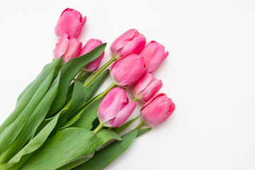 bouquet of tulips isolated on white