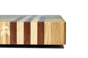 One wooden cutting Board on white background. Iisolate on white