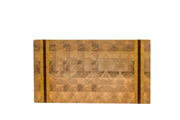 One wooden cutting Board on white background. Iisolate on white