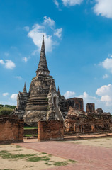 Fototapeta premium Wat Phra Si Sanphet, the old temple in Ayutthaya and a World Heritage Site.