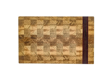 One wooden cutting Board on white background. Iisolate on white
