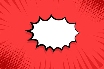 Comic book empty speech bubble pop art