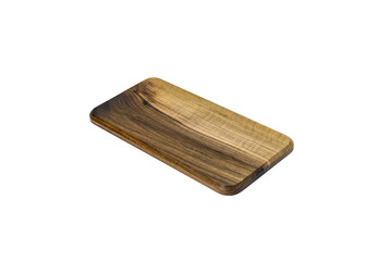 One wooden cutting Board on white background. Iisolate on white