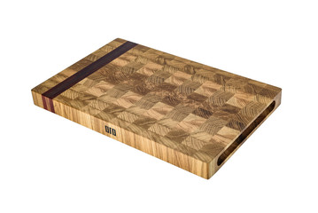 One wooden cutting Board on white background. Iisolate on white