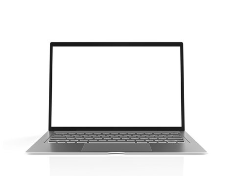 Laptop background with blank screen isolated