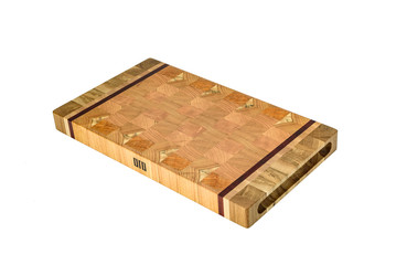 One wooden cutting Board on white background. Iisolate on white