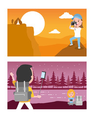 people wanderlust cartoon