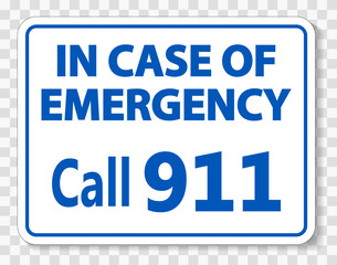 Call 911 Sign on transparent background